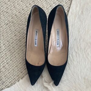Manolo Blahnik Black Suede Heels